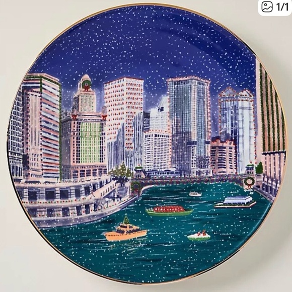 Anthropologie Holiday in the City Plate- Chicago 2025